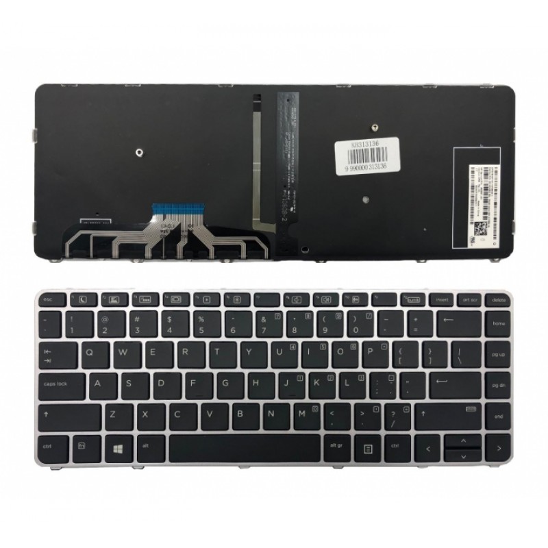 HP EliteBook Folio 1040 G3 844423-AD1 SILVER GRAY BACKLIT KEYBOARD