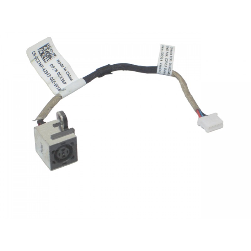 Dell Latitude 2120 Compatible DC Power Input Jack with Cable - C236P
