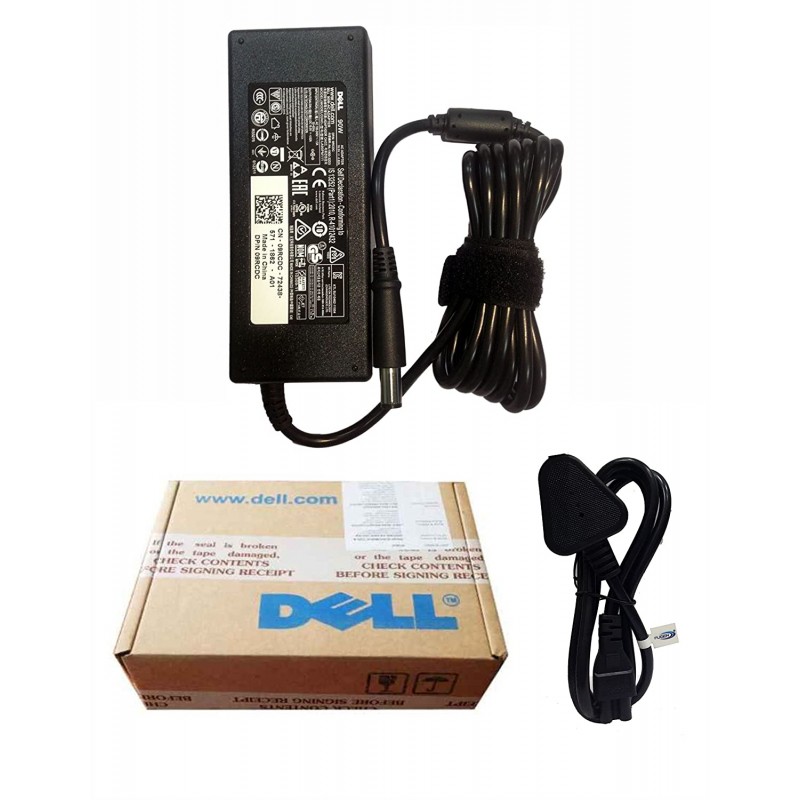 Dell Original 90W Laptop Charger Adapter With Power Cord 19.5V 7.4mm Pin