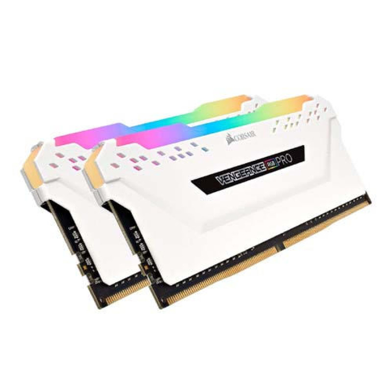 Corsair Vengeance RGB PRO 32GB  DDR4 DRAM 3200MHz C16 Memory Kit - White 
