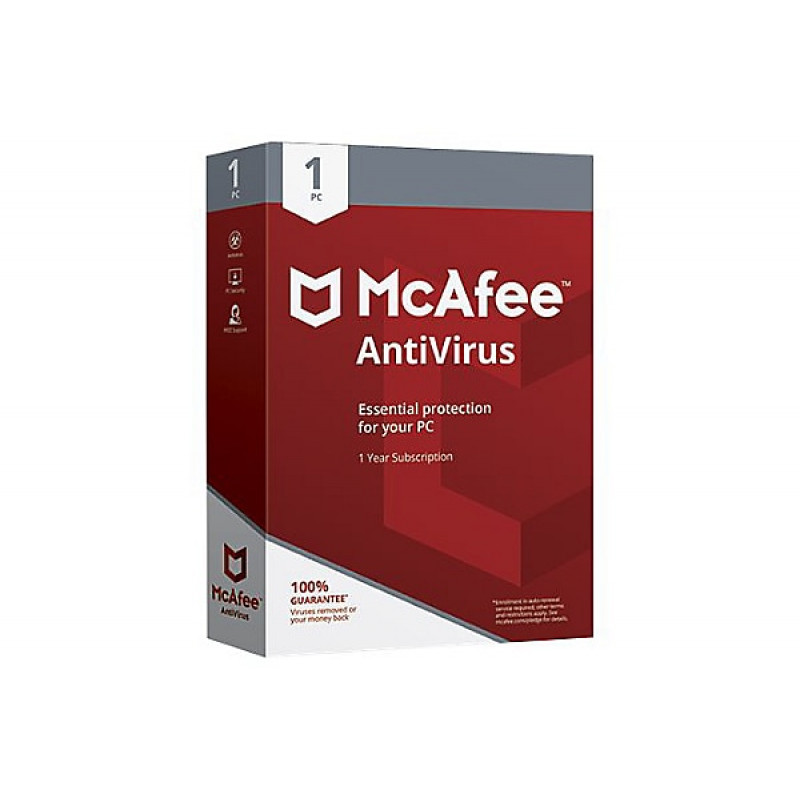 Renew McAfee Antivirus 1 User - 1 Year