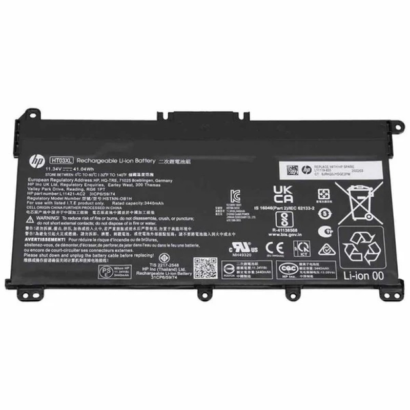 HP HT03XL Laptop OEM Battery 4000 mAh Voltage: 11.1 V
