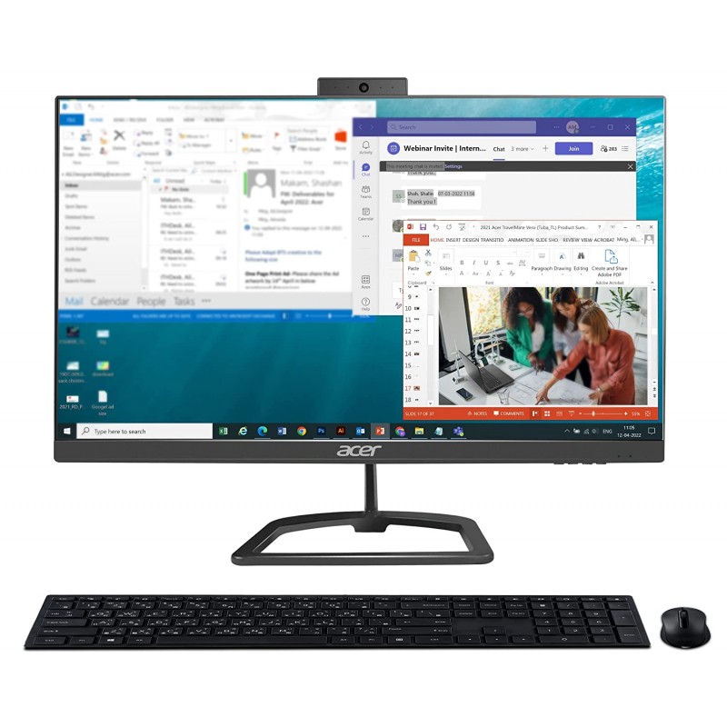Acer Aspire C24  All in One Desktop Intel Core i5-1035G1 (8GB/ 512GB SSD/ Win 11/ MSO 2021/ 23.8 inch/ Full HD Camera/ Wireless Keyboard & Mouse) 