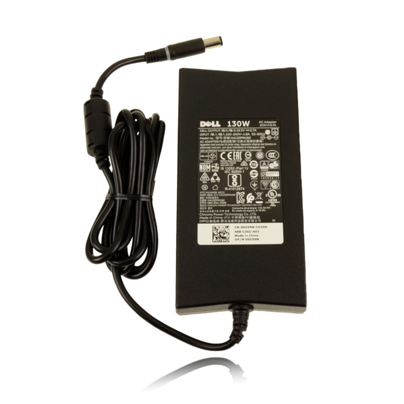 Dell 130W 7.4mm Barrel AC Adapter With power cord