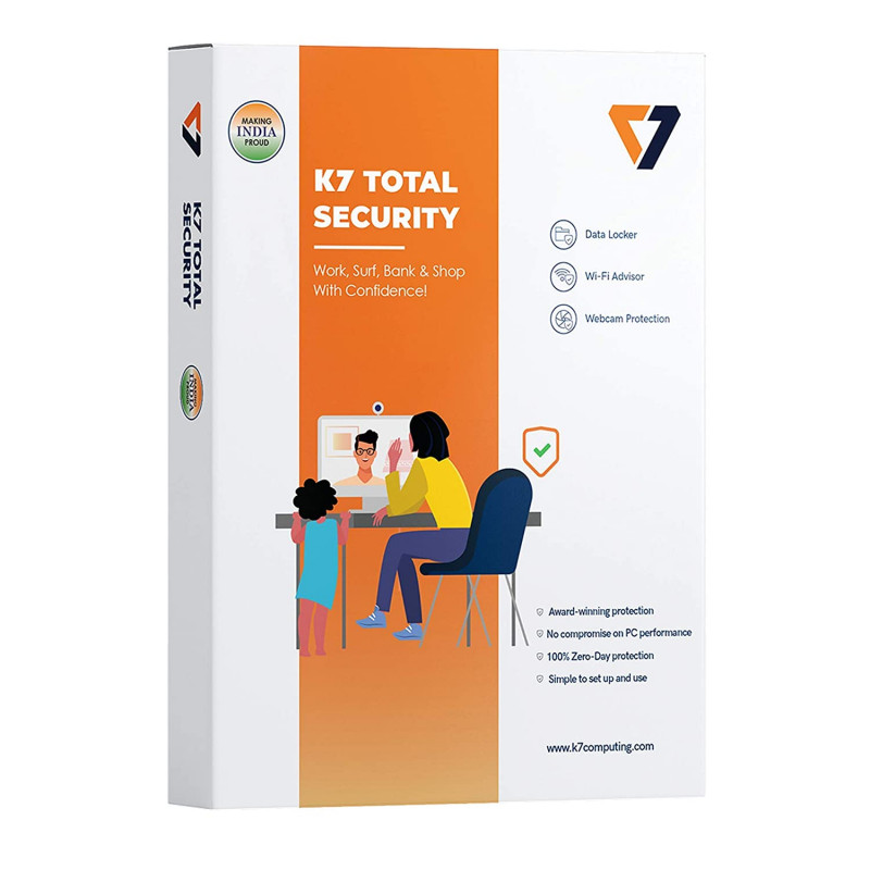 K7 Total Security - 1 PC, 1 Year (CD or Voucher)