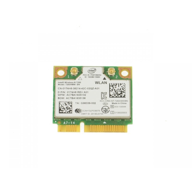 Dell Inspiron 14 (5439) Intel Wireless-N 7260 WLAN WiFi + Bluetooth Card - Y74H6